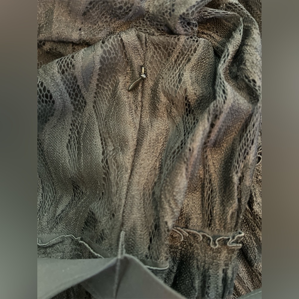 Lafayette 148 New York Hayden Wave Lace Black Long Sleeve Midi Dress Size 14 - Picture 7 of 10